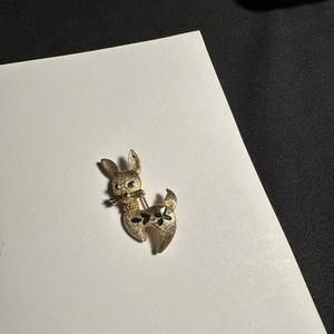 Vintage Signed Mamselle Gold Tone Dog Brooch Pin